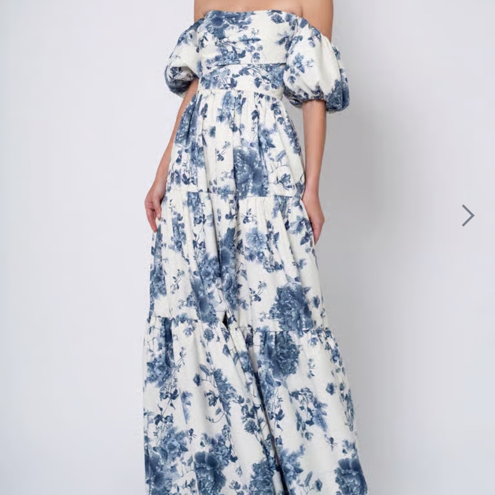 Jenny Yoo Blue Floral Dress
